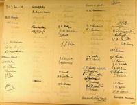 cc02011B matric 1934 signatures.jpg; cc02011; Cambridge University Christ's College 1934 Matriculation; Photograph